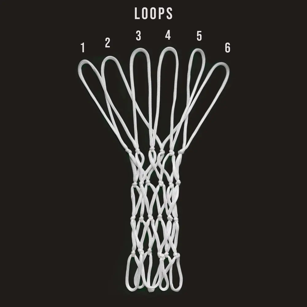 6 Loops Basketball Net - Professional Grade - Sizes: XS, S, M, L