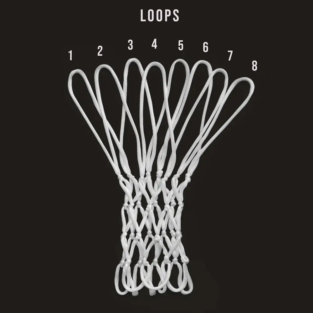8 Loops Basketball Net - Professional Grade - Sizes: S, M, L, XL