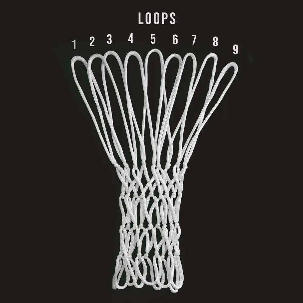 9 Loops Basketball Net - Professional Grade - Sizes: S, M, L, XL