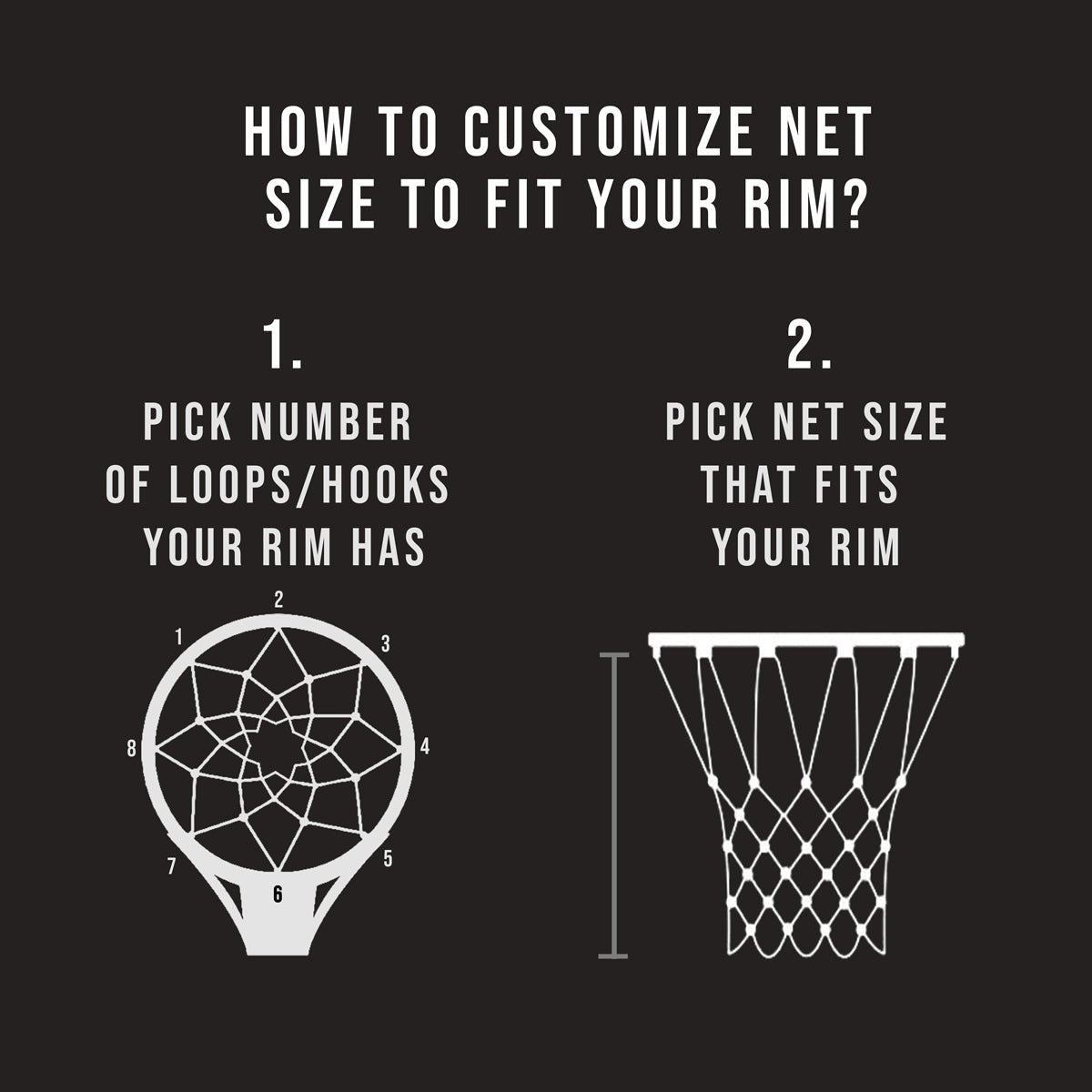 Mini Basketball Net Replacement Custom Size Fits Any Mini Hoop