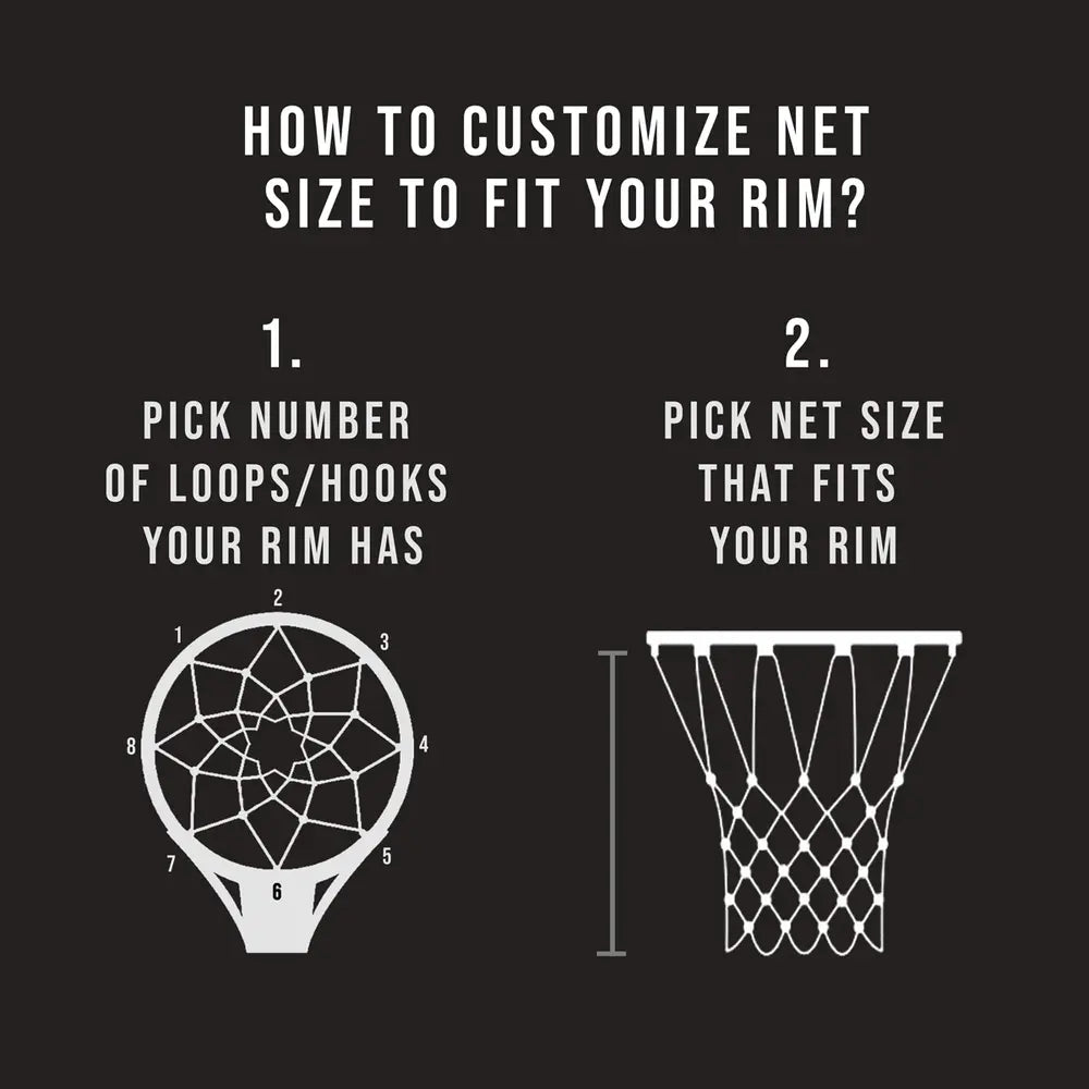 Custom Size Mini Hoop Net - Professional Grade - Replacement Net For Any Mini Hoop