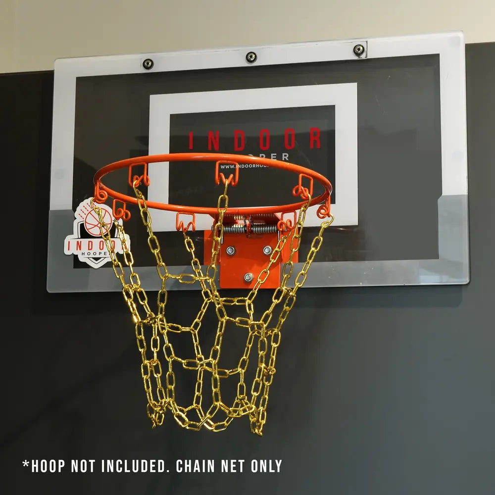 Deluxe Mini Basketball Chain Net - Gold Edition - Sizes: XS, S, M, L, XL