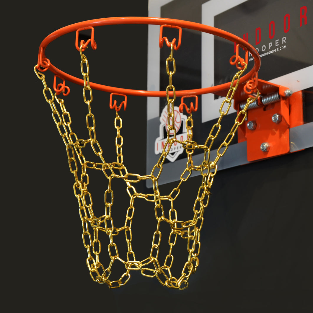 Deluxe Mini Basketball Chain Net - Gold Edition - Sizes: XS, S, M, L, XL