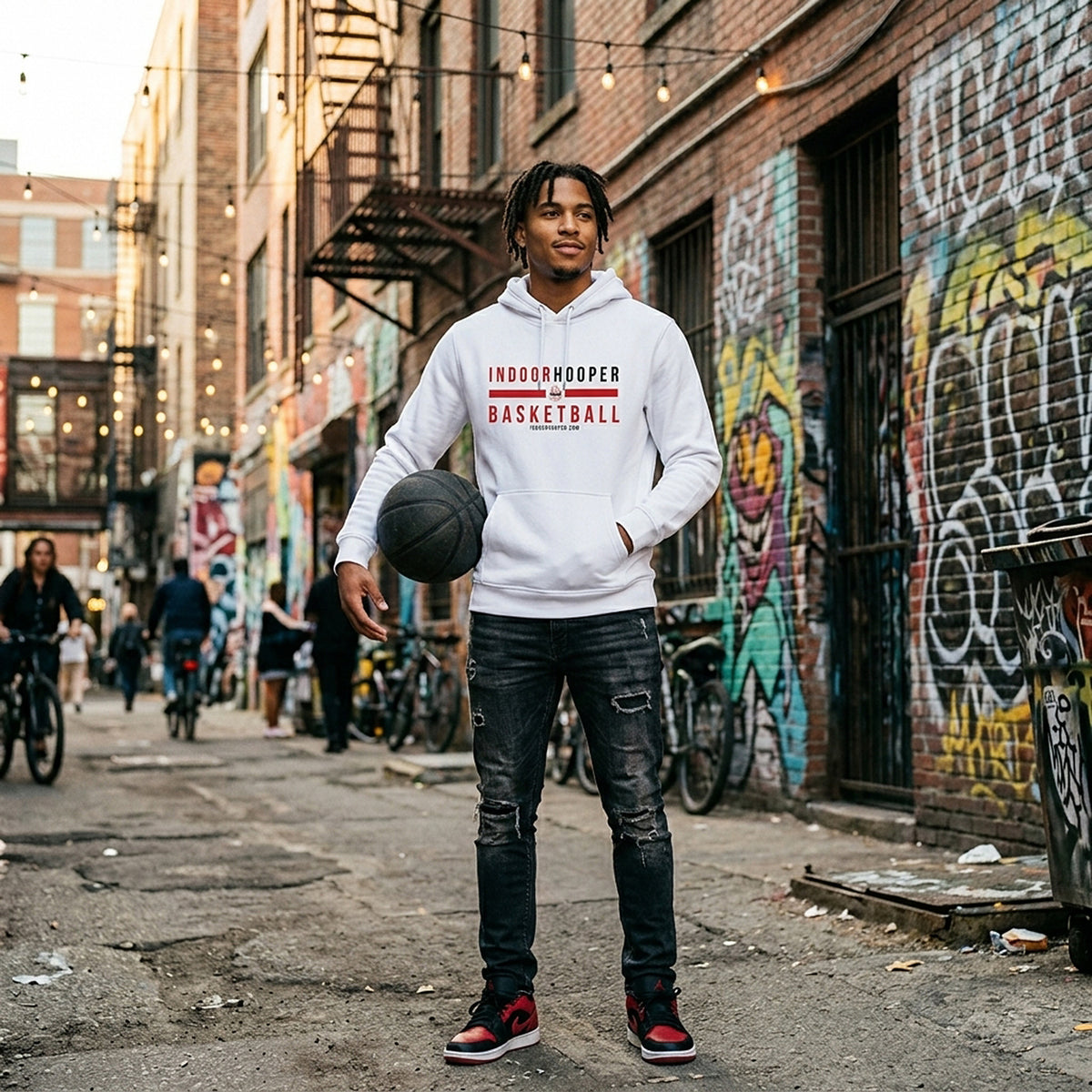 "IndoorHooper Basketball" Unisex Premium Cotton Hoodie